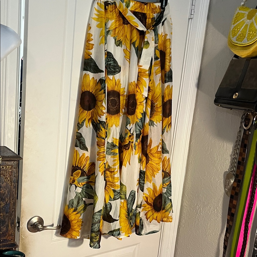Floral Sunflower Maxi Skirt